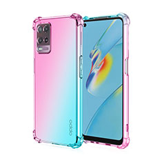 Silikon Hülle Handyhülle Ultra Dünn Schutzhülle Tasche Durchsichtig Transparent Farbverlauf für Realme 9 5G India Cyan