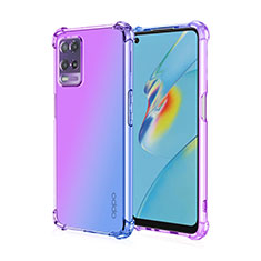 Silikon Hülle Handyhülle Ultra Dünn Schutzhülle Tasche Durchsichtig Transparent Farbverlauf für Realme 9 5G India Helles Lila