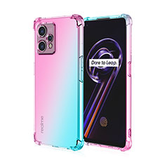 Silikon Hülle Handyhülle Ultra Dünn Schutzhülle Tasche Durchsichtig Transparent Farbverlauf für Realme 9 Pro 5G Cyan