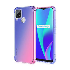 Silikon Hülle Handyhülle Ultra Dünn Schutzhülle Tasche Durchsichtig Transparent Farbverlauf für Realme C12 Blau