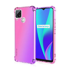 Silikon Hülle Handyhülle Ultra Dünn Schutzhülle Tasche Durchsichtig Transparent Farbverlauf für Realme C12 Pink