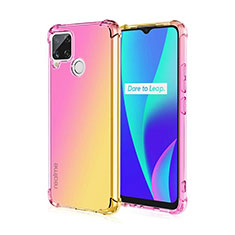 Silikon Hülle Handyhülle Ultra Dünn Schutzhülle Tasche Durchsichtig Transparent Farbverlauf für Realme C12 Rosa