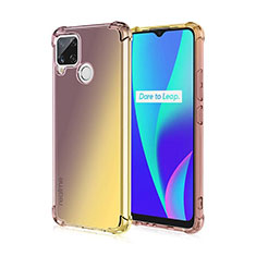 Silikon Hülle Handyhülle Ultra Dünn Schutzhülle Tasche Durchsichtig Transparent Farbverlauf für Realme C25 Gelb