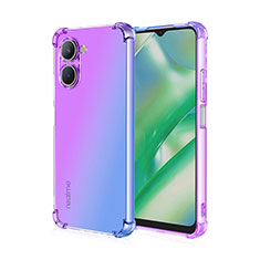 Silikon Hülle Handyhülle Ultra Dünn Schutzhülle Tasche Durchsichtig Transparent Farbverlauf für Realme C33 Helles Lila