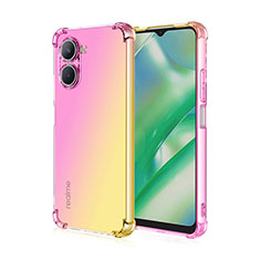 Silikon Hülle Handyhülle Ultra Dünn Schutzhülle Tasche Durchsichtig Transparent Farbverlauf für Realme C33 Rosa