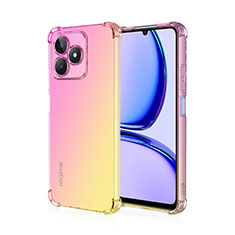 Silikon Hülle Handyhülle Ultra Dünn Schutzhülle Tasche Durchsichtig Transparent Farbverlauf für Realme C51 Rosa