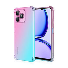 Silikon Hülle Handyhülle Ultra Dünn Schutzhülle Tasche Durchsichtig Transparent Farbverlauf für Realme C53 Cyan