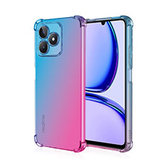 Silikon Hülle Handyhülle Ultra Dünn Schutzhülle Tasche Durchsichtig Transparent Farbverlauf für Realme C53 India Blau