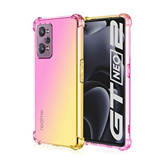 Silikon Hülle Handyhülle Ultra Dünn Schutzhülle Tasche Durchsichtig Transparent Farbverlauf für Realme GT Neo 3T 5G Rosa