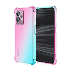 Silikon Hülle Handyhülle Ultra Dünn Schutzhülle Tasche Durchsichtig Transparent Farbverlauf für Realme GT2 Pro 5G Cyan