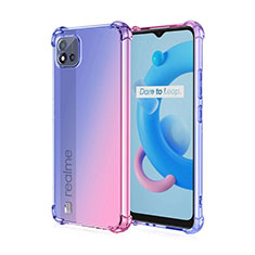 Silikon Hülle Handyhülle Ultra Dünn Schutzhülle Tasche Durchsichtig Transparent Farbverlauf für Realme Narzo 50i Blau