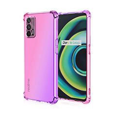 Silikon Hülle Handyhülle Ultra Dünn Schutzhülle Tasche Durchsichtig Transparent Farbverlauf für Realme Q3 Pro 5G Pink