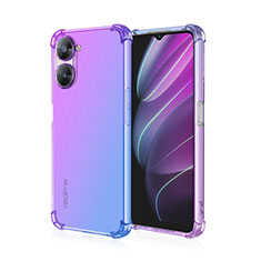 Silikon Hülle Handyhülle Ultra Dünn Schutzhülle Tasche Durchsichtig Transparent Farbverlauf für Realme Q5x 5G Helles Lila