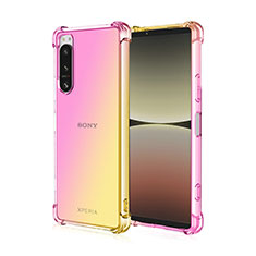Silikon Hülle Handyhülle Ultra Dünn Schutzhülle Tasche Durchsichtig Transparent Farbverlauf für Sony Xperia 1 IV Gelb
