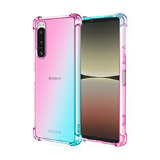 Silikon Hülle Handyhülle Ultra Dünn Schutzhülle Tasche Durchsichtig Transparent Farbverlauf für Sony Xperia 5 III Hellblau