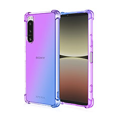 Silikon Hülle Handyhülle Ultra Dünn Schutzhülle Tasche Durchsichtig Transparent Farbverlauf für Sony Xperia 5 III SO-53B Blau