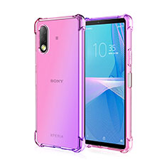 Silikon Hülle Handyhülle Ultra Dünn Schutzhülle Tasche Durchsichtig Transparent Farbverlauf für Sony Xperia Ace II SO-41B Helles Lila