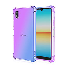 Silikon Hülle Handyhülle Ultra Dünn Schutzhülle Tasche Durchsichtig Transparent Farbverlauf für Sony Xperia Ace III SOG08 Blau