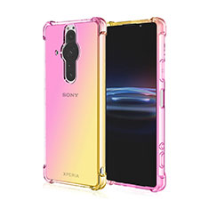 Silikon Hülle Handyhülle Ultra Dünn Schutzhülle Tasche Durchsichtig Transparent Farbverlauf für Sony Xperia PRO-I Gelb