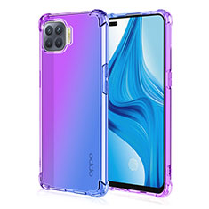 Silikon Hülle Handyhülle Ultra Dünn Schutzhülle Tasche Durchsichtig Transparent Farbverlauf G01 für Oppo A93 Violett