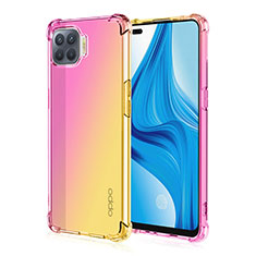 Silikon Hülle Handyhülle Ultra Dünn Schutzhülle Tasche Durchsichtig Transparent Farbverlauf G01 für Oppo F17 Pro Gelb