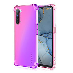 Silikon Hülle Handyhülle Ultra Dünn Schutzhülle Tasche Durchsichtig Transparent Farbverlauf G01 für Oppo K7 5G Rosa