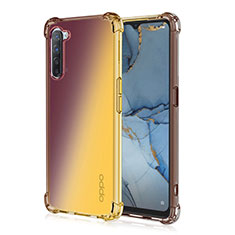 Silikon Hülle Handyhülle Ultra Dünn Schutzhülle Tasche Durchsichtig Transparent Farbverlauf G01 für Oppo Reno3 Gold