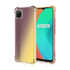 Silikon Hülle Handyhülle Ultra Dünn Schutzhülle Tasche Durchsichtig Transparent Farbverlauf G01 für Realme C11 Braun