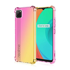 Silikon Hülle Handyhülle Ultra Dünn Schutzhülle Tasche Durchsichtig Transparent Farbverlauf G01 für Realme C11 Gelb