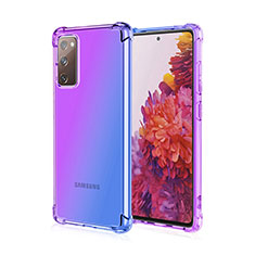 Silikon Hülle Handyhülle Ultra Dünn Schutzhülle Tasche Durchsichtig Transparent Farbverlauf G01 für Samsung Galaxy S20 FE 4G Violett