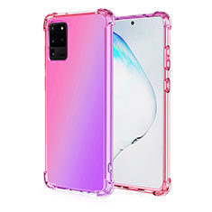 Silikon Hülle Handyhülle Ultra Dünn Schutzhülle Tasche Durchsichtig Transparent Farbverlauf G01 für Samsung Galaxy S20 Ultra 5G Rosegold