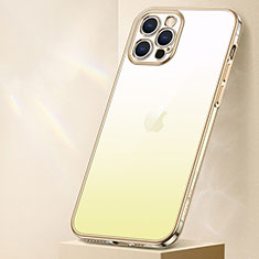 Silikon Hülle Handyhülle Ultra Dünn Schutzhülle Tasche Durchsichtig Transparent Farbverlauf S01 für Apple iPhone 13 Pro Gelb