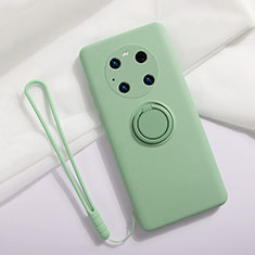 Silikon Hülle Handyhülle Ultra Dünn Schutzhülle Tasche Flexible mit Magnetisch Fingerring Ständer A01 für Huawei Mate 40E Pro 5G Minzgrün