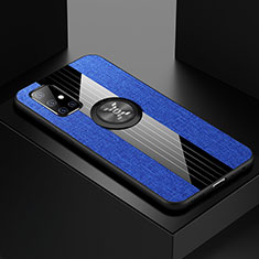 Silikon Hülle Handyhülle Ultra Dünn Schutzhülle Tasche Flexible mit Magnetisch Fingerring Ständer A01 für Samsung Galaxy A71 4G A715 Blau
