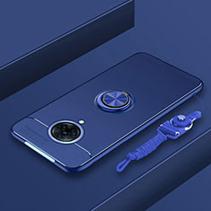 Silikon Hülle Handyhülle Ultra Dünn Schutzhülle Tasche Flexible mit Magnetisch Fingerring Ständer A01 für Vivo Nex 3 5G Blau