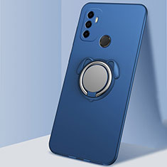 Silikon Hülle Handyhülle Ultra Dünn Schutzhülle Tasche Flexible mit Magnetisch Fingerring Ständer A02 für Oppo A11s Blau