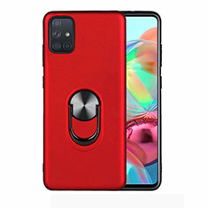 Silikon Hülle Handyhülle Ultra Dünn Schutzhülle Tasche Flexible mit Magnetisch Fingerring Ständer A02 für Samsung Galaxy A51 5G Rot