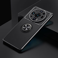 Silikon Hülle Handyhülle Ultra Dünn Schutzhülle Tasche Flexible mit Magnetisch Fingerring Ständer A02 für Xiaomi Mi 12S Ultra 5G Schwarz