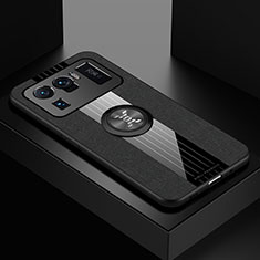 Silikon Hülle Handyhülle Ultra Dünn Schutzhülle Tasche Flexible mit Magnetisch Fingerring Ständer A05 für Xiaomi Mi 11 Ultra 5G Schwarz