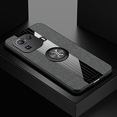 Silikon Hülle Handyhülle Ultra Dünn Schutzhülle Tasche Flexible mit Magnetisch Fingerring Ständer A06 für Xiaomi Mi 11 Pro 5G Grau