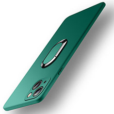 Silikon Hülle Handyhülle Ultra Dünn Schutzhülle Tasche Flexible mit Magnetisch Fingerring Ständer A09 für Apple iPhone 13 Mini Grün