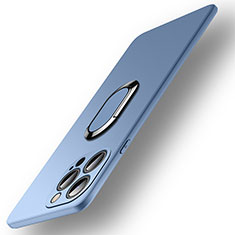 Silikon Hülle Handyhülle Ultra Dünn Schutzhülle Tasche Flexible mit Magnetisch Fingerring Ständer A09 für Apple iPhone 15 Pro Max Hellblau
