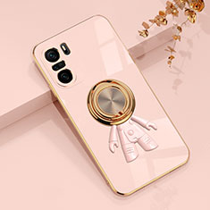 Silikon Hülle Handyhülle Ultra Dünn Schutzhülle Tasche Flexible mit Magnetisch Fingerring Ständer AN2 für Xiaomi Mi 11i 5G Rosa