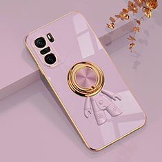 Silikon Hülle Handyhülle Ultra Dünn Schutzhülle Tasche Flexible mit Magnetisch Fingerring Ständer AN2 für Xiaomi Poco F3 5G Violett