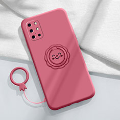 Silikon Hülle Handyhülle Ultra Dünn Schutzhülle Tasche Flexible mit Magnetisch Fingerring Ständer für OnePlus 8T 5G Fuchsie