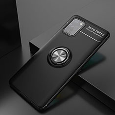 Silikon Hülle Handyhülle Ultra Dünn Schutzhülle Tasche Flexible mit Magnetisch Fingerring Ständer für Samsung Galaxy A31 Schwarz