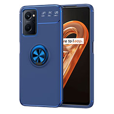 Silikon Hülle Handyhülle Ultra Dünn Schutzhülle Tasche Flexible mit Magnetisch Fingerring Ständer JM1 für Oppo K10 4G Blau