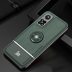 Silikon Hülle Handyhülle Ultra Dünn Schutzhülle Tasche Flexible mit Magnetisch Fingerring Ständer JM1 für Xiaomi Mi 10T 5G Grün