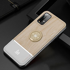 Silikon Hülle Handyhülle Ultra Dünn Schutzhülle Tasche Flexible mit Magnetisch Fingerring Ständer JM1 für Xiaomi Redmi 9T 4G Gold