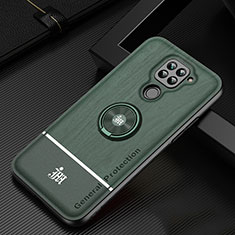 Silikon Hülle Handyhülle Ultra Dünn Schutzhülle Tasche Flexible mit Magnetisch Fingerring Ständer JM1 für Xiaomi Redmi Note 9 Grün